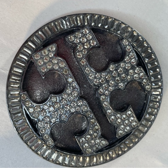 Tory Burch Replacement logo Rhinestone Medallions from Ballet Flats Curved ~ 2" - Picture 9 of 12